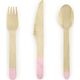 Party Deco Sztućce drewniane, jasnoróżowe, 16cm, 18 szt. uniwersalny