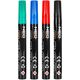 Marker budowlany gruby, 4 kolory, permanentny, wodoodporny, lakierowy, aluminiowy, 4 szt