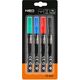 Marker budowlany gruby, 4 kolory, permanentny, wodoodporny, lakierowy, aluminiowy, 4 szt