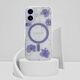 Etui Guess Resin Flowers Glitter MagSafe do Apple iPhone 16 fioletowy