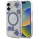 Etui Guess Resin Flowers Glitter MagSafe do Apple iPhone 16 fioletowy