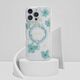Etui Guess Resin Flowers Glitter MagSafe do Apple iPhone 16 Pro Max turkusowy