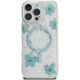 Etui Guess Resin Flowers Glitter MagSafe do Apple iPhone 16 Pro Max turkusowy
