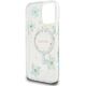 Etui Guess Resin Flowers Glitter MagSafe do Apple iPhone 16 Pro Max turkusowy