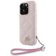 Etui Karl Lagerfeld Quilted Initial Logo & Chain Strap do Apple iPhone 16 Pro różowy
