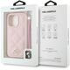 Etui Karl Lagerfeld Quilted Initial Logo & Chain Strap do Apple iPhone 16 Pro Max różowy