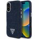 Etui Guess Denim Triangle Logo MagSafe   do iPhone 16 niebieski