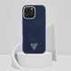Etui Guess Denim Triangle Logo MagSafe   do iPhone 16 Pro Max niebieski