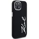 Case Karl Lagerfeld Silicone Metal Script Logo for iPhone 15 black