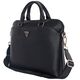 Bag Guess Grained Zipper Pocket Triangle Logo 15" black