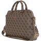 Bag Guess 4G Zipper Pocket Triangle Logo 15" brown