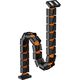 Organizer kabli, G�sia szyja z magnetycznym mocowaniem, czarno-pomara�czowy, 1285mm, do sto��w z regulacj� wysoko�ci, Powerton