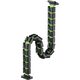 Organizer kabli, G�sia szyja z magnetycznym mocowaniem, czarno-zielony, 1285mm, do sto��w z regulacj� wysoko�ci, Powerton