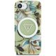 Θήκη Guess IML Metal Glitter Flowers Triangle MagSafe για iPhone 16e πράσινο