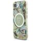 Θήκη Guess IML Metal Glitter Flowers Triangle MagSafe για iPhone 16e πράσινο