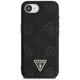 Θήκη Guess Grained Hot Stamp Peony Triangle Logo MagSafe για iPhone 16e μαύρο