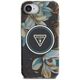 Θήκη Guess IML Metal Glitter Flowers Triangle MagSafe για iPhone 16e μαύρο