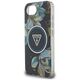 Θήκη Guess IML Metal Glitter Flowers Triangle MagSafe για iPhone 16e μαύρο