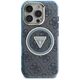 Θήκη Guess IML Metal Glitter 4G Circle Triangle MagSafe για iPhone 16 Pro Max μπλε
