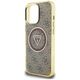 Θήκη Guess IML Metal Glitter 4G Circle Triangle MagSafe για iPhone 16 Pro Max καφέ