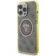 Θήκη Guess IML Metal Glitter 4G Circle Triangle MagSafe για iPhone 16 Pro Max καφέ