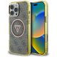 Θήκη Guess IML Metal Glitter 4G Circle Triangle MagSafe για iPhone 16 Pro Max καφέ