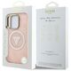 Θήκη Guess IML Metal Glitter 4G Circle Triangle MagSafe για iPhone 16 Pro Max ροζ