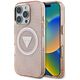 Θήκη Guess IML Metal Glitter 4G Circle Triangle MagSafe για iPhone 16 Pro Max ροζ