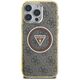 Θήκη Guess IML Metal Glitter 4G Circle Triangle MagSafe για το τηλέφωνο 16 Pro καφέ