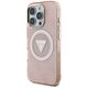 Θήκη Guess IML Metal Glitter 4G Circle Triangle MagSafe για iPhone 16 Pro ροζ