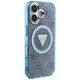 Θήκη Guess IML Metal Glitter 4G Circle Triangle MagSafe για iPhone 16 μπλε
