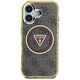 Θήκη Guess IML Metal Glitter 4G Circle Triangle MagSafe για iPhone 16 καφέ