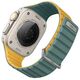UNIQ pasek Revix Evo Apple Watch Series1/2/3/4/5/6/7/8/9/SE/SE2/Ultra/Ultra2 42/44/45/49mm Reversible Magnetic zielono-żółty/viridian green-burnt yellow