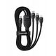 Καλώδιο 3 σε 1 BASEUS Flash Series 3 100W USB-C - USB-C+USB-C+Lightning 1,5m + 3 x 0,25 m - μαύρο