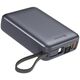 Swissten Power Bank 20000 mAh με ενσωματωμένα καλώδια USB-C και Lightning