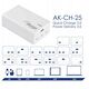 Φορτιστής USB AK-CH-25 USB-A + 3x USB-C PD 5-28V / max. 5A 140W Quick Charge 3.0 GaN