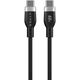 Καλώδιο Φόρτισης USB-C σε USB-C 60W από Σιλικόνη 1.5m, Μαύρο