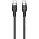Καλώδιο Φόρτισης USB-C σε USB-C 60W από Σιλικόνη 1.5m, Μαύρο
