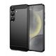 Θήκη σιλικόνης Carbon Case για Samsung Galaxy S25 - μαύρο