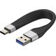 Kabel USB Techly USB-C - USB-C 0.12 m Czarny (ICOC USBC-FL-U322)