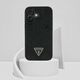 Etui Guess Grained Hot Stamp Peony       Triangle Logo MagSafe do iPhone 16 czarny