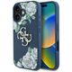 Etui Guess Grained Roses Big 4G logo do  iPhone 16 niebieski