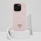 Etui Guess Grained Hot Stamp Peony       Triangle Logo MagSafe do iPhone 16 Pro różowy