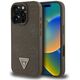 Etui Guess Grained Hot Stamp Peony       Triangle Logo MagSafe do iPhone 16 Pro brązowy