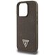 Etui Guess Grained Hot Stamp Peony       Triangle Logo MagSafe do iPhone 16 Pro brązowy