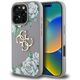 Etui Guess Grained Roses Big 4G logo do  iPhone 16 Pro fioletowy