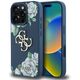 Etui Guess Grained Roses Big 4G logo do  iPhone 16 Pro niebieski