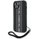 Etui Karl Lagerfeld Saffiano Athleisure  Stripes Cord do iPhone 15 czarno-różowy