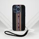 Etui Karl Lagerfeld Saffiano Athleisure  Stripes Cord do iPhone 15 Pro czarno-czerwony