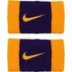 Frotki na nadgarstki Nike Swoosh Doublewide Wristbands fioletowo-żółte N0001586730